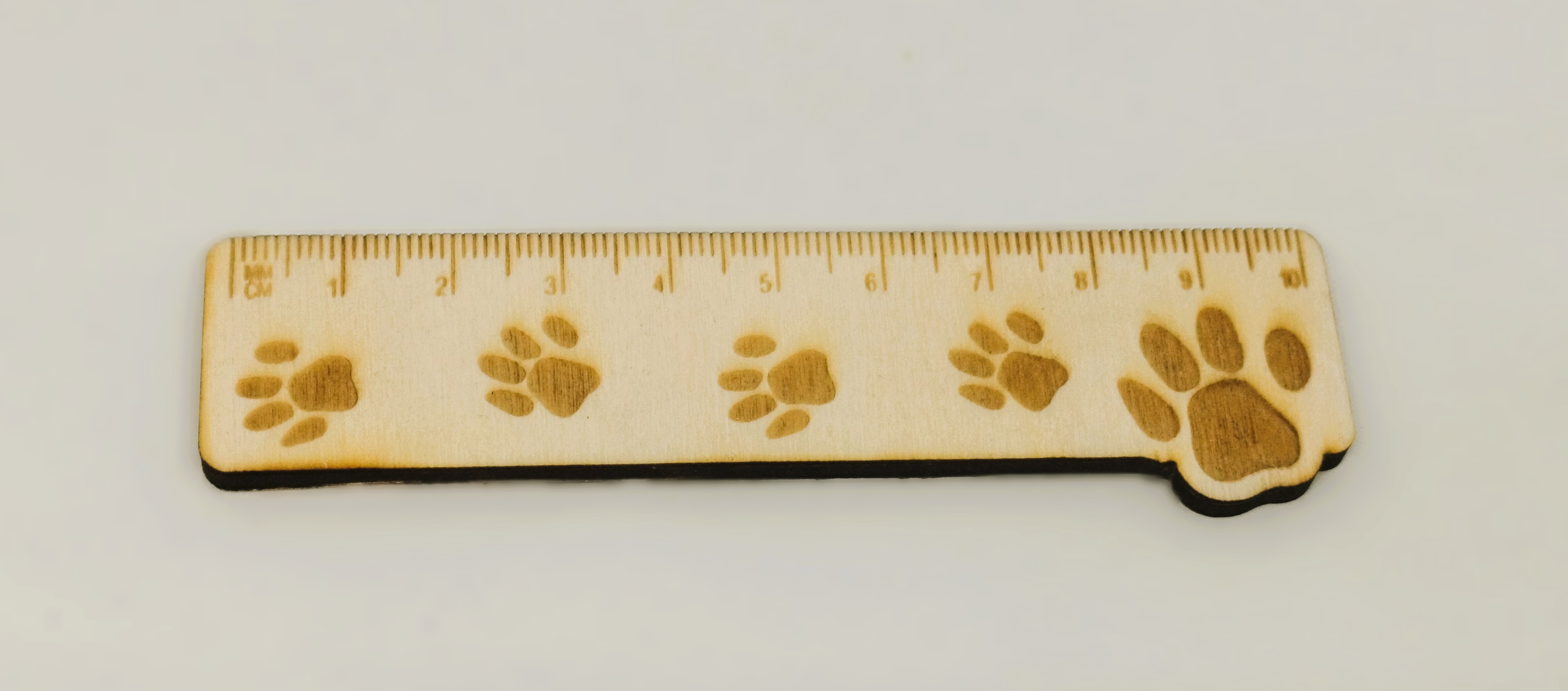 kleines Lineal 10cm, Motiv Hundepfoten