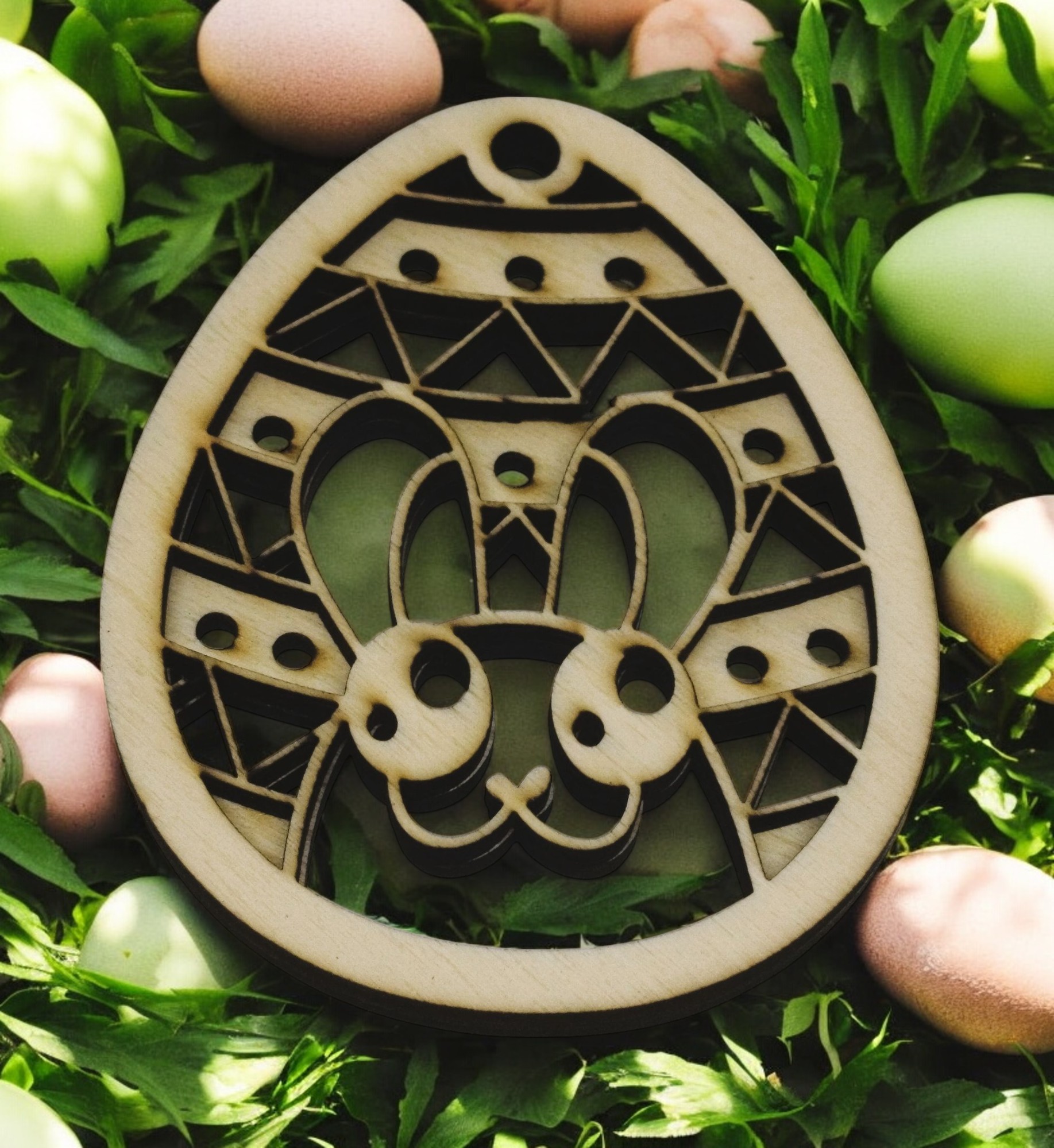 3D-Oster-Anhänger - Osterhase im Osterei