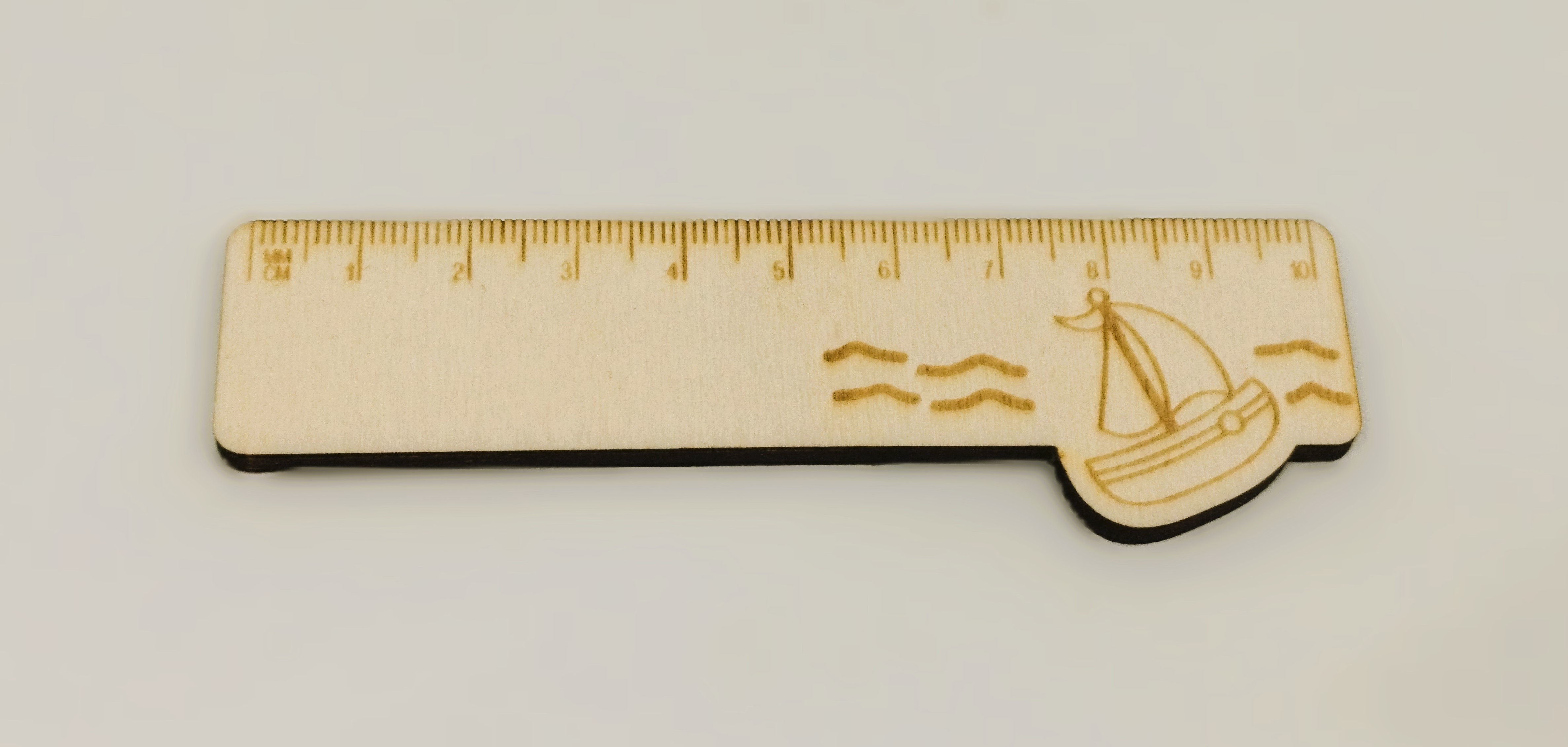 kleines Lineal 10cm, Motiv Segelschiff