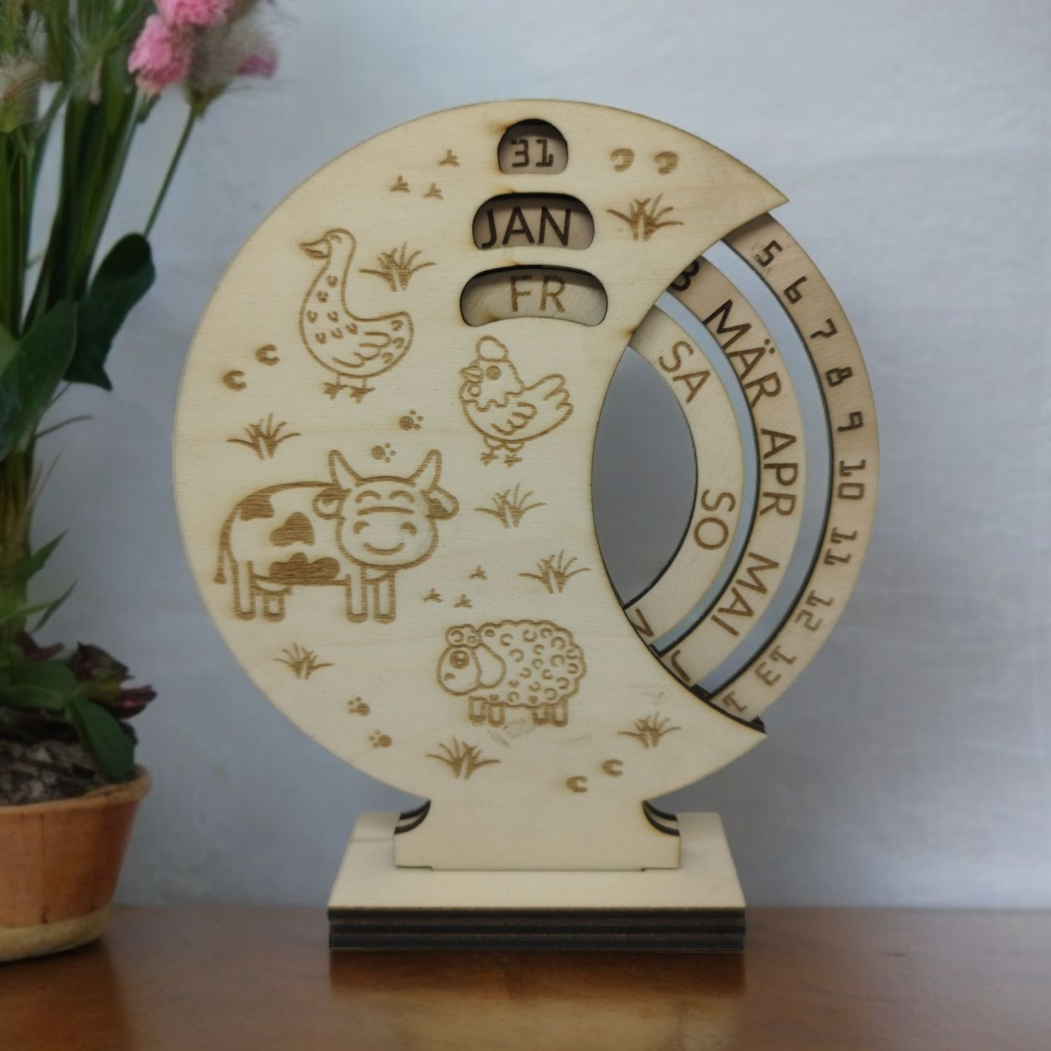 Tageskalender mit Motiv Bauernhof-Tiere