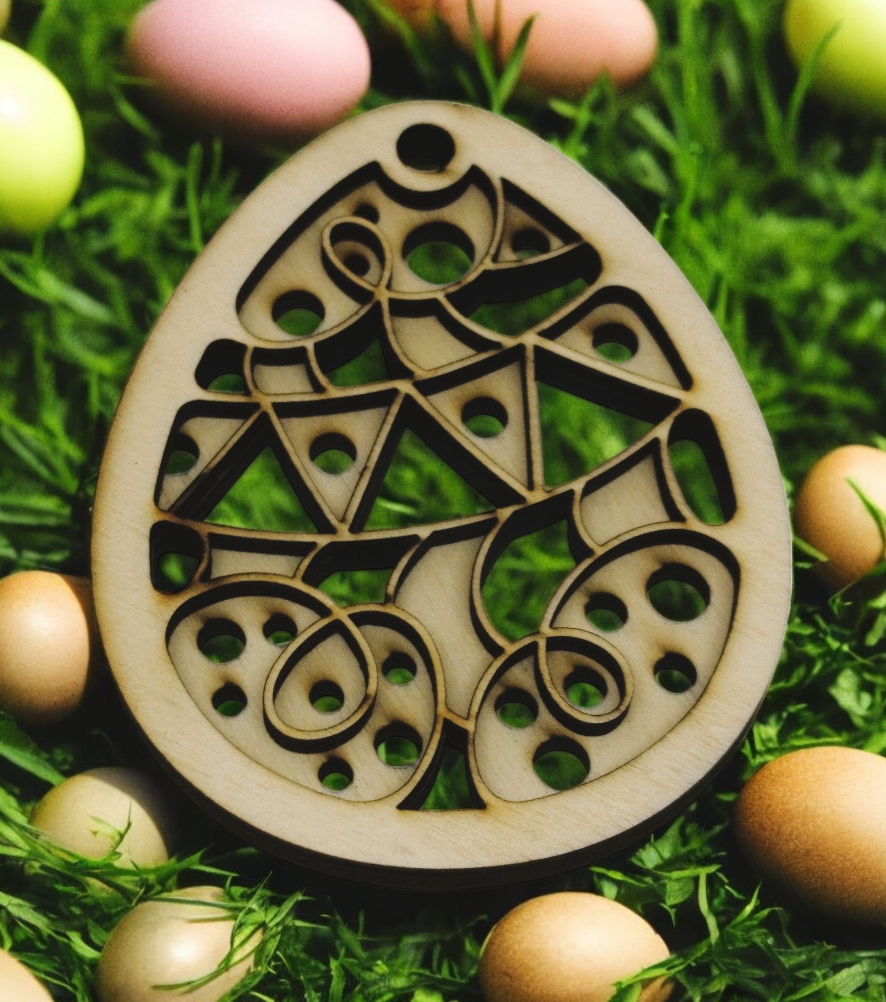 3D-Oster-Anhänger - Osterei mit Muster
