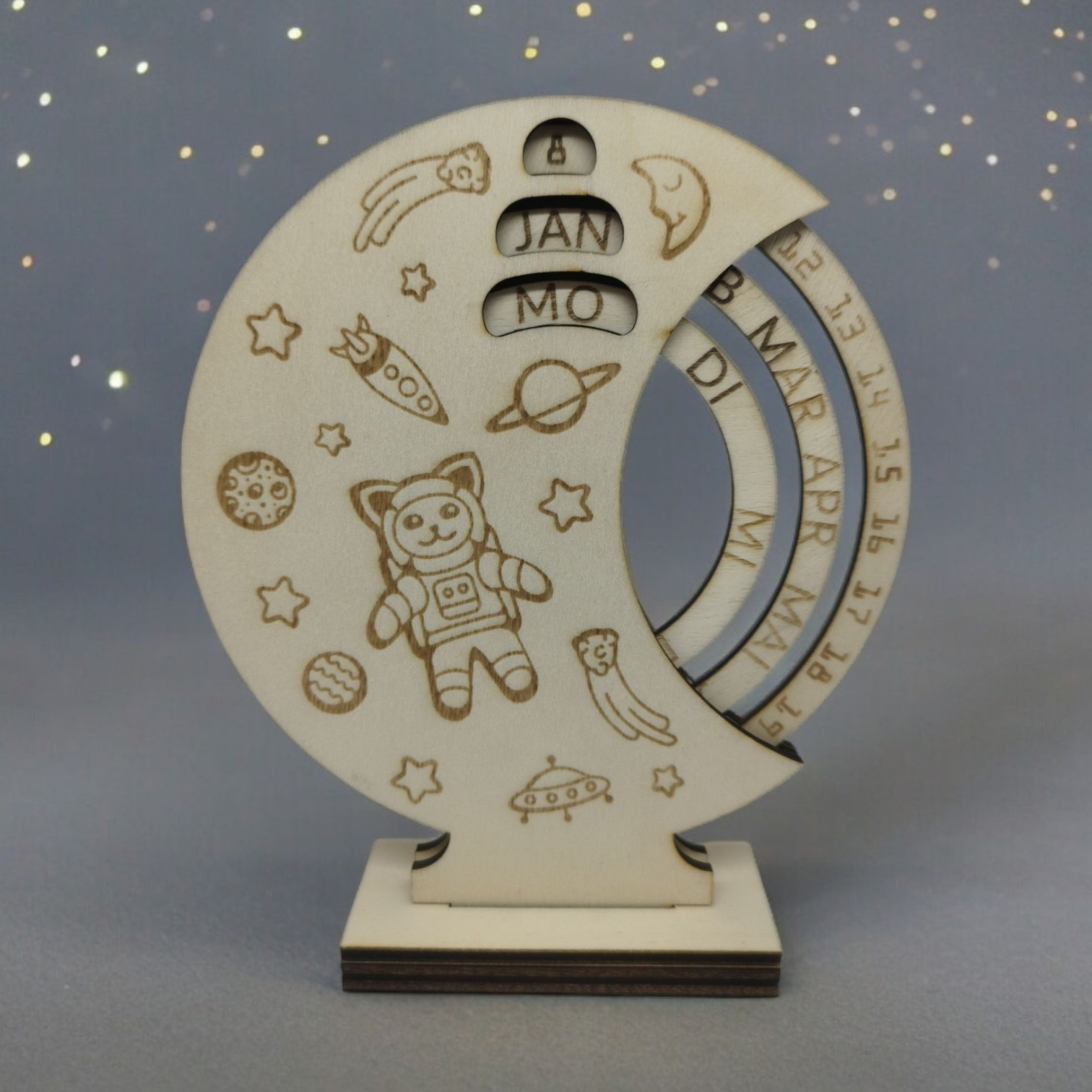 Tageskalender mit Motiv Astronaut und Weltraum