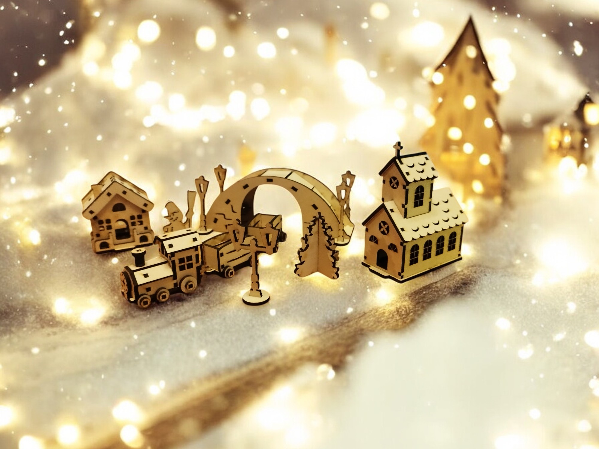Weihnachtsdorf aus Holz