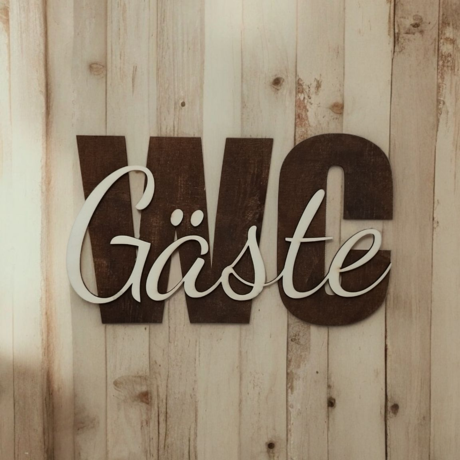 Holz-Schild Gäste-WC