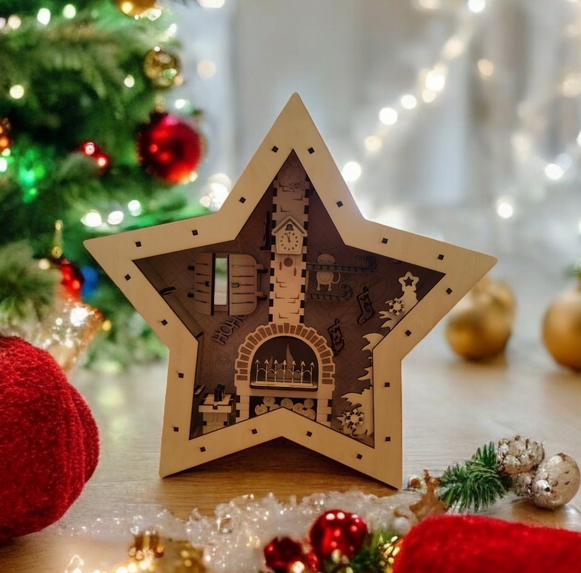 Weihnachtsstern "Weihnachten am Kamin"