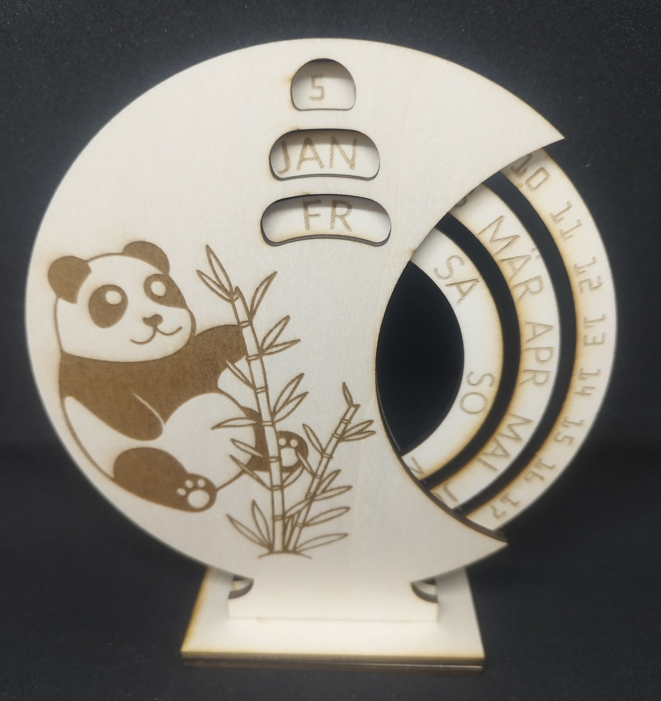 Tageskalender mit Motiv Panda am Bambus